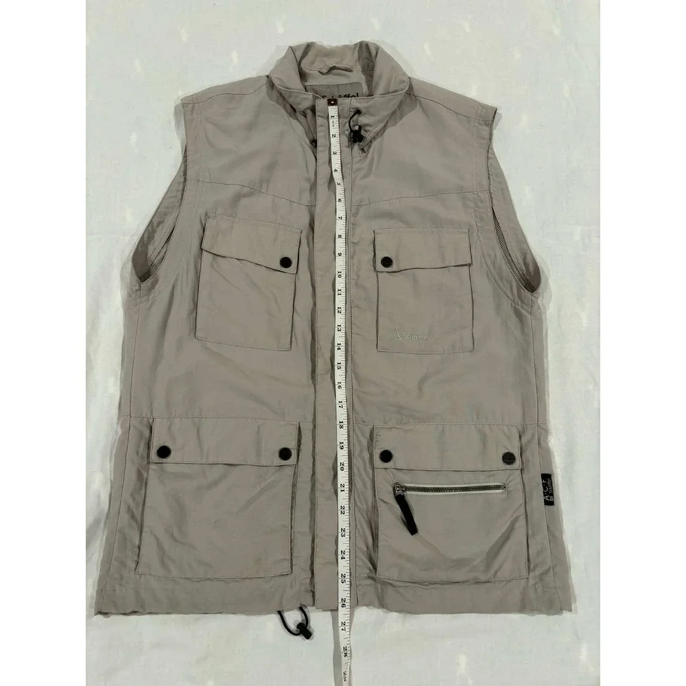Schoffel Adventure Wear Mens Vest Beige Zip Pockets Utility Gorpcore Size‎ 50 XL